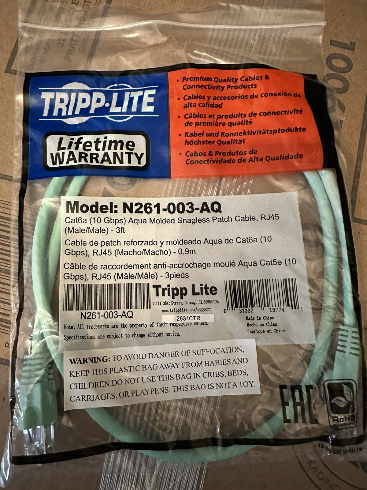 Tripp Lite Cat6 Patch Cable - 3ft