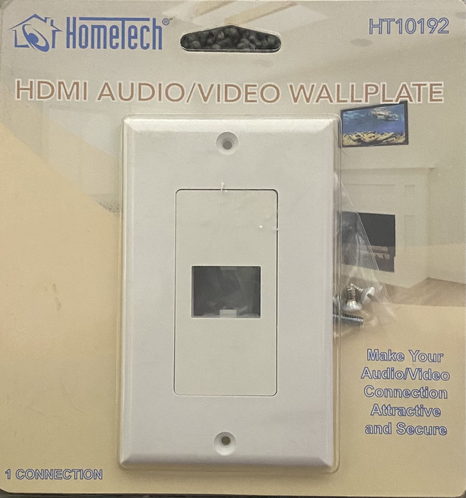HT10192 Single HDMI Pass Through Wall Plate Brand New