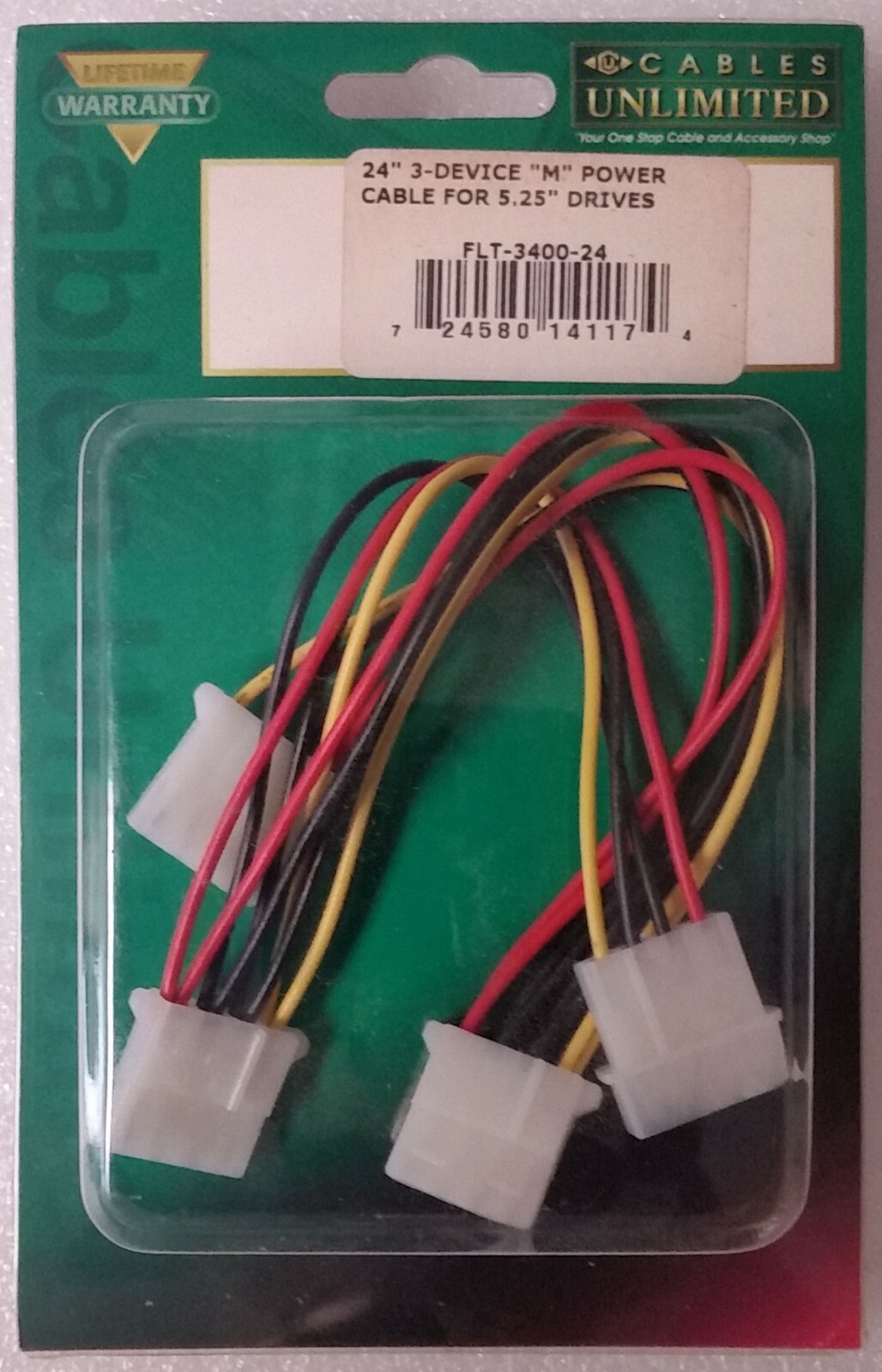 Cables Unlimited 24-in "M" Drive Power Cable  1x Male to 3x Female 4-pin Molex