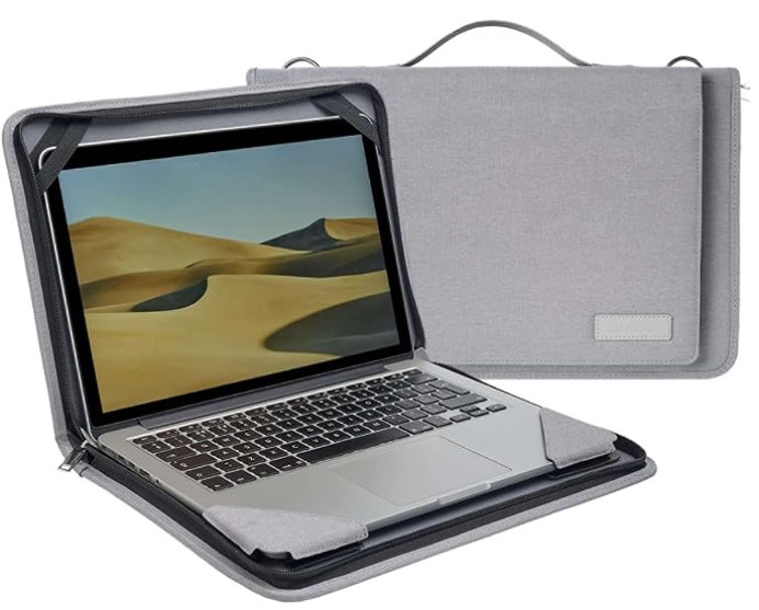 Broonel Gray Fabric Laptop Messenger Case For 17 inch Laptops NEW
