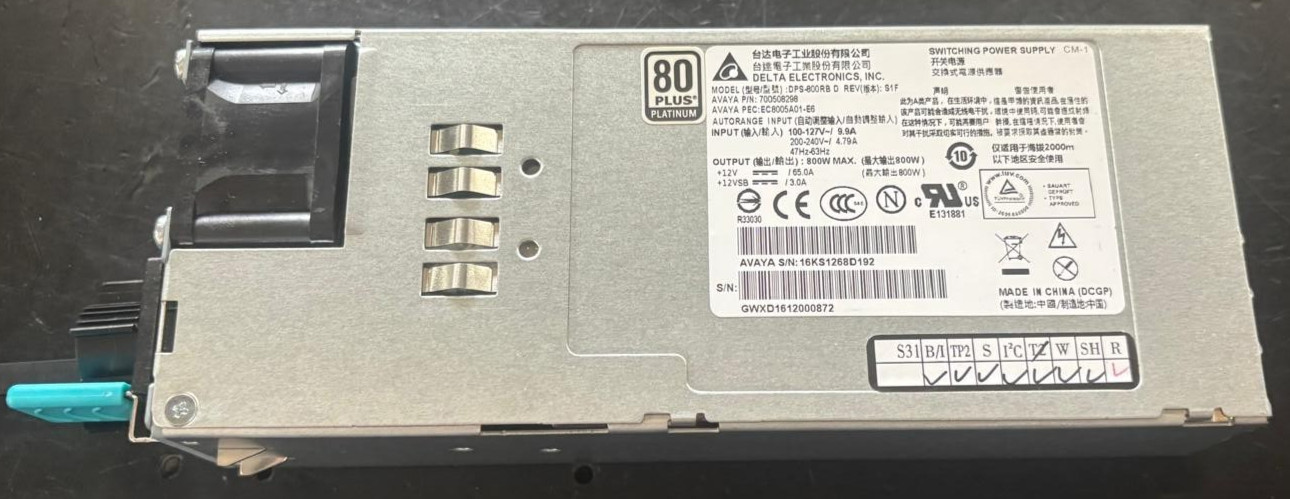 Avaya EC8005A01-E6 800W power supply Extreme PSU 700508298