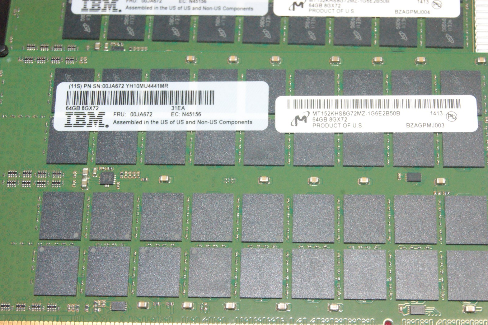64GB "Paddle RAM" 00JA672 Memory DDR3 CDIMM DRAM 1600MHz  for IBM Power8