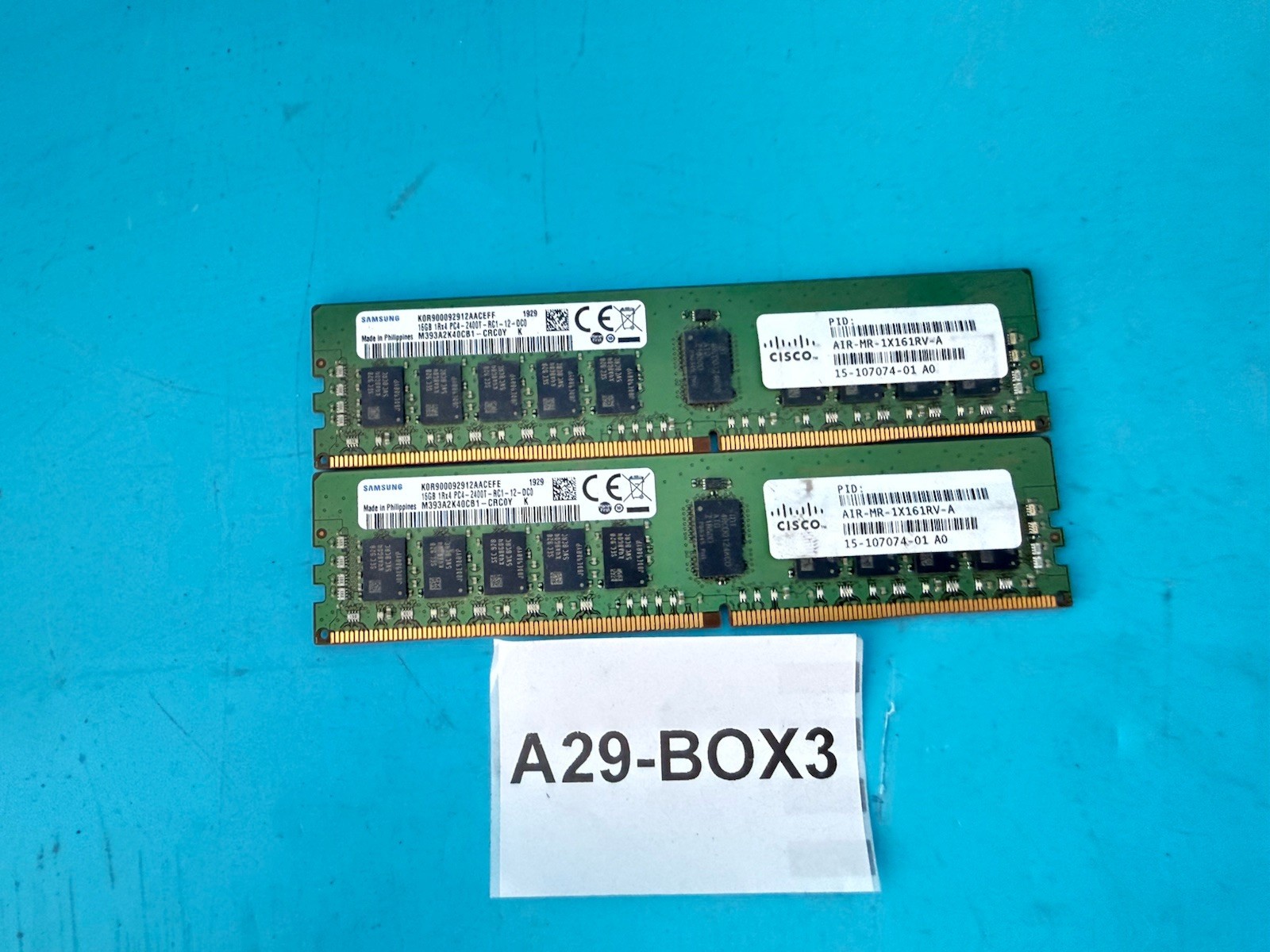 Lot 2 Samsung 16GB DDR4-2400T PC4-2400T ECC RDIMM Server Memory M393A2K40CB1-CRC