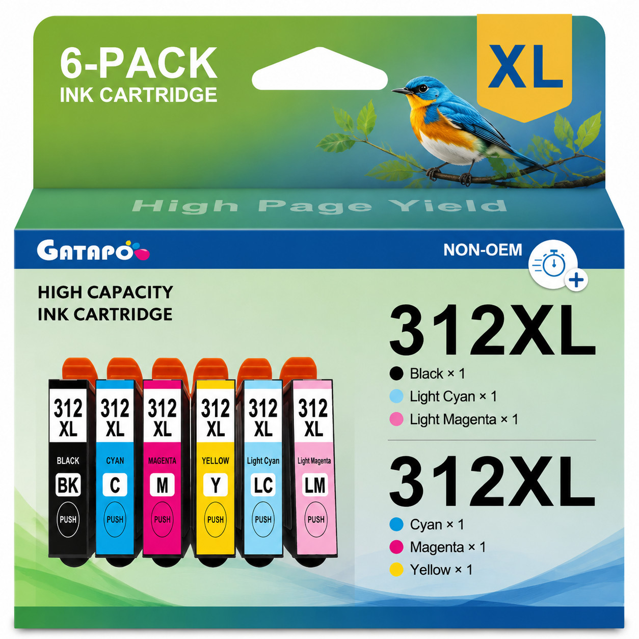T312XL 312XL 6PK High Capacity Ink for Expression Photo  XP-8600 XP-8500 15000