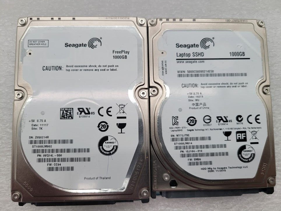 Seagate FreePlay 1000GB Interna 2.5" (ST1000LM002) and ST1000M014 SSHD