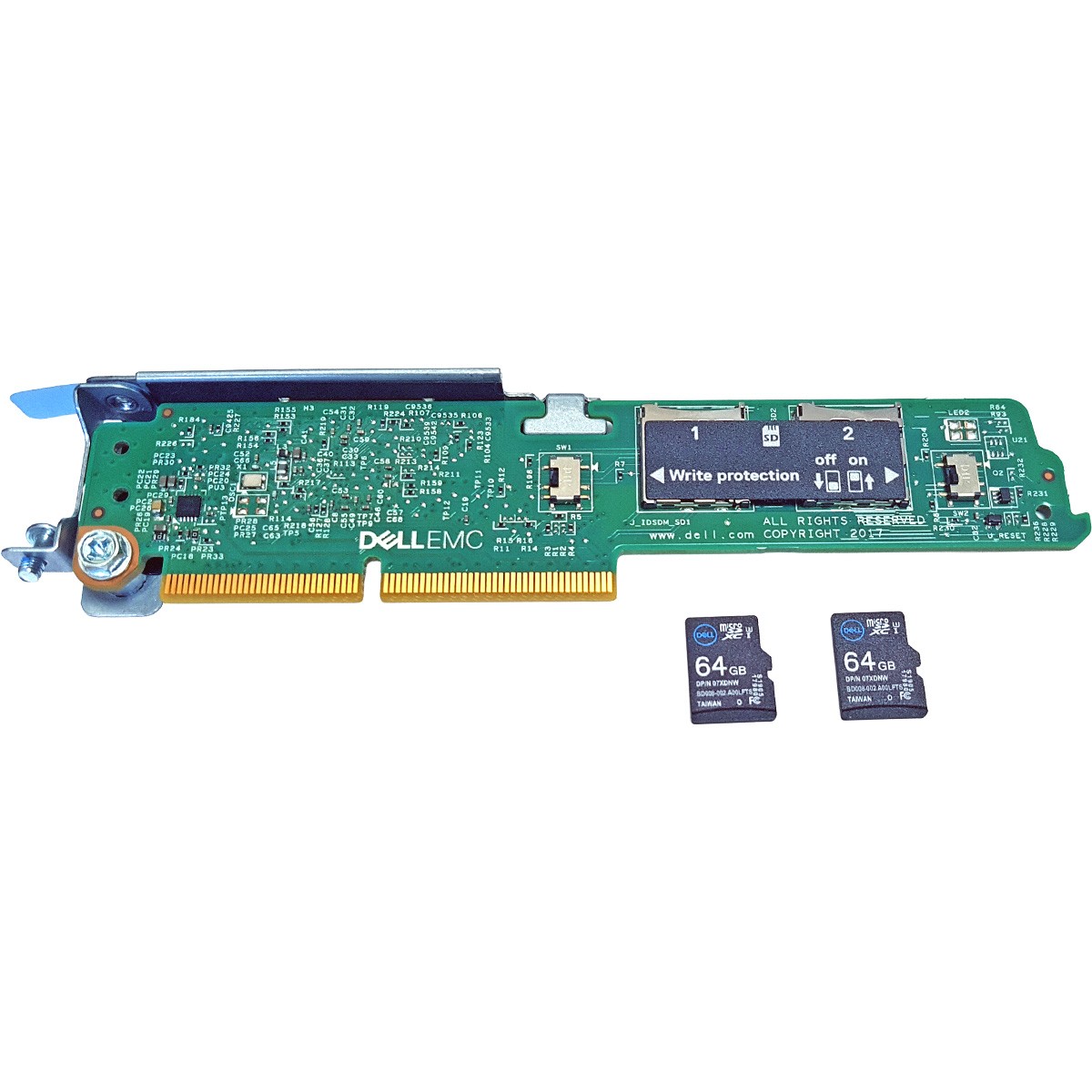 DELL 0Y9CJ7 Dual Micro SD Card Reader R152TB1 IDSDM for M640 +2x 64GB Micro SD