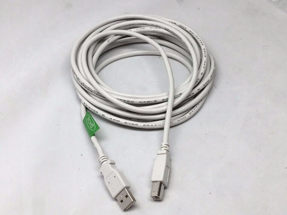 USB 2.0 White 5Ft  USB A To B Universal Printer Cable 