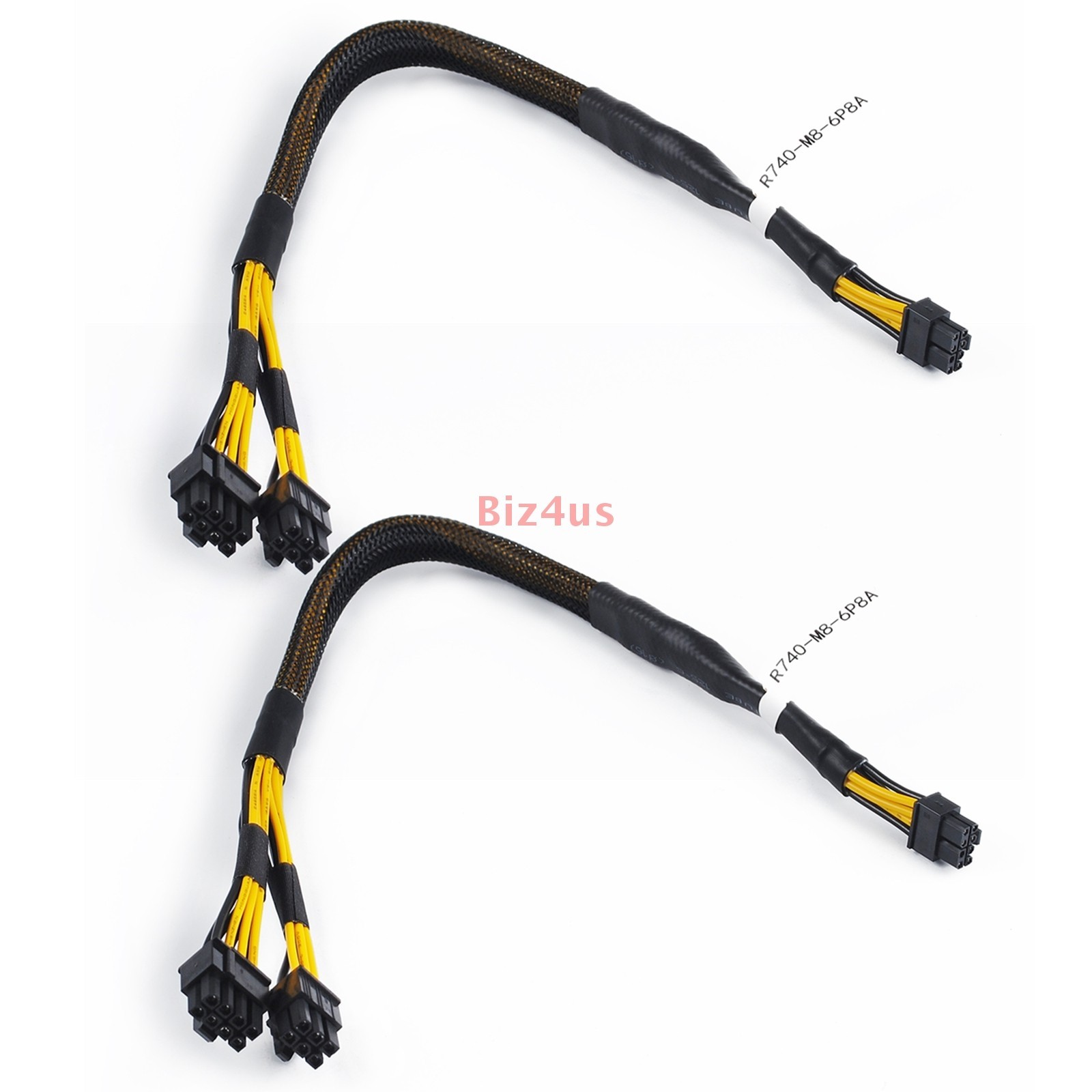 2x New Mini 8pin to 6+8pin Power Adapter Cable For Dell G14 R740 and GPU 35CM