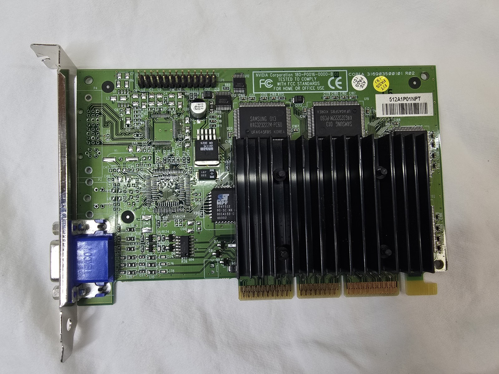 NVIDIA PCI 180-P0002-0000-B01 VGA PCI VIDEO CARD Vintage Retro Computer Card 