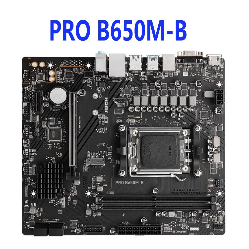 For MSI PRO B650M-B Desktop Motherboard DDR5 AMD B650 AM5 Micro ATX Tested OK