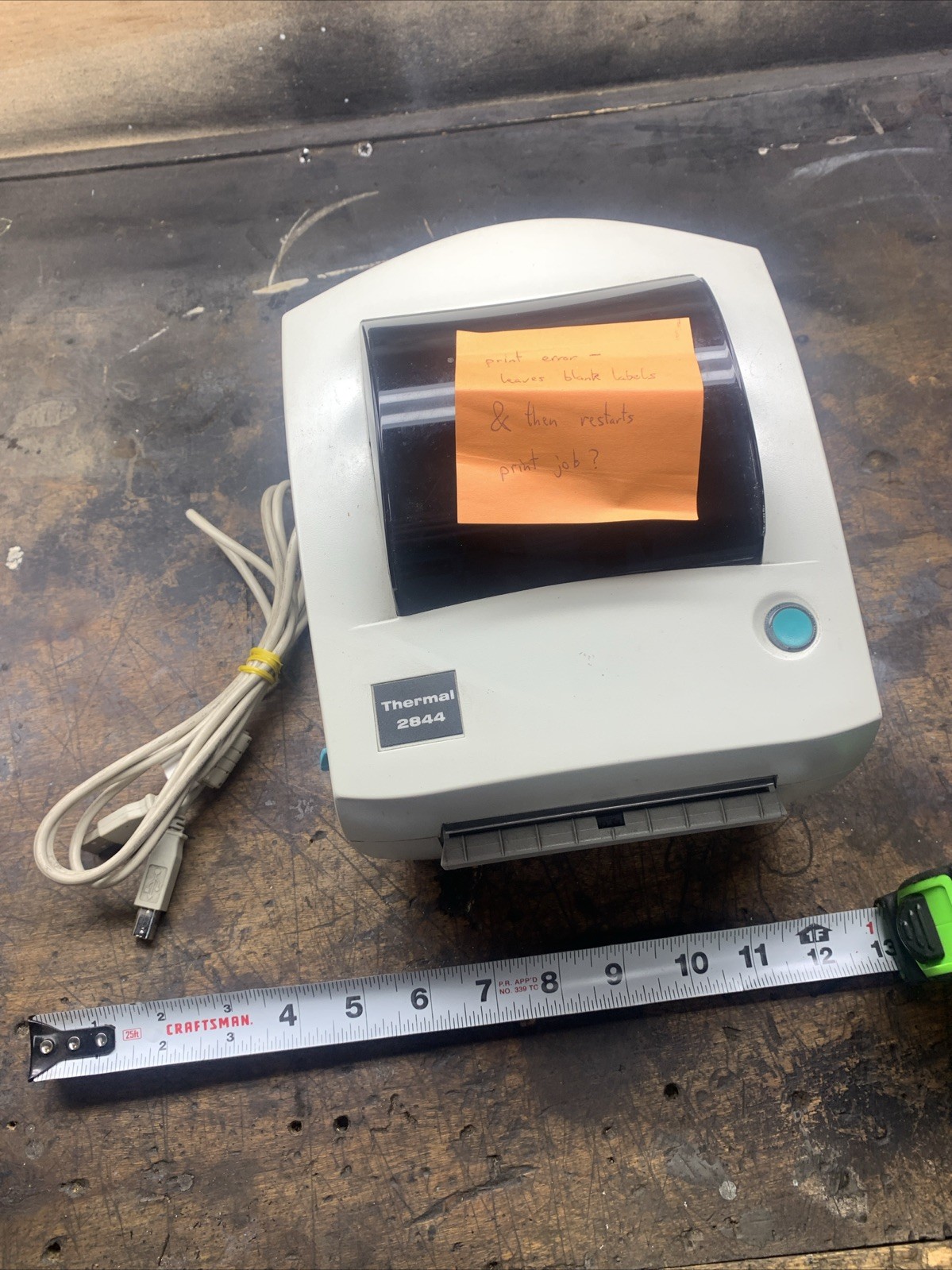 Zebra LP 2844 UPS Thermal Barcode Label Printer Please Read For Parts Or Repair
