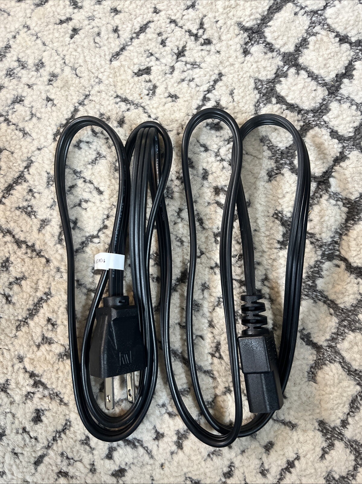 Black 3 Prong AC Universal Replacement Power Cord Longwell