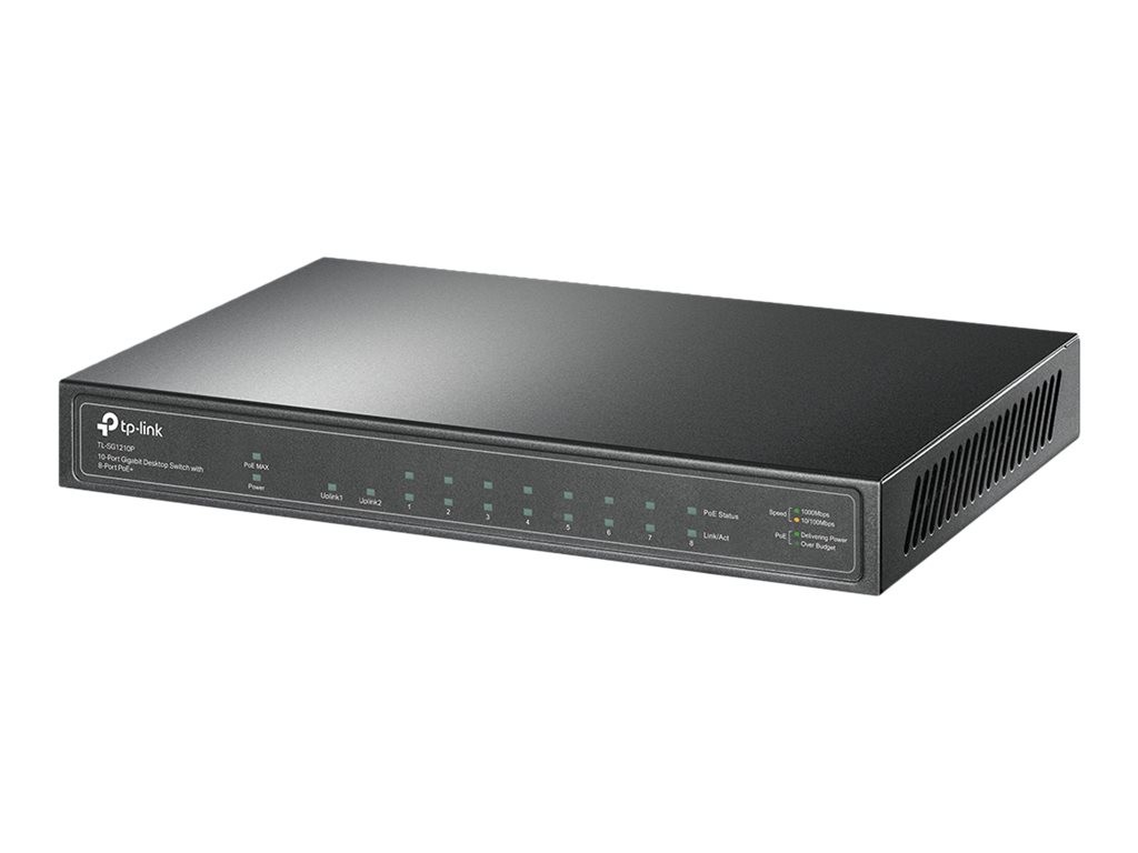 TP-LINK Switch TL-SG1210P PoE Network Switch Copper Wire 1Gbps 10-Port HTTPS