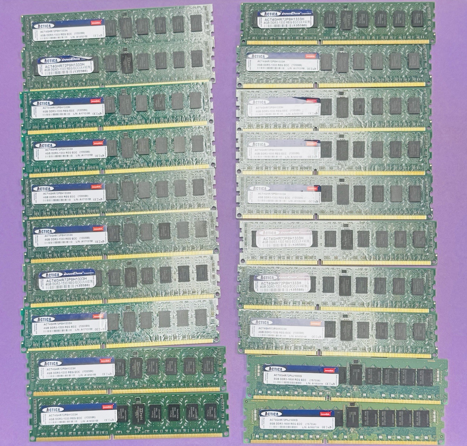 [Lot of 20] ACT4GHR72P8H1333H ACTICA 4GB/8GB DDR3-1333MHz PC3-10600 Memory