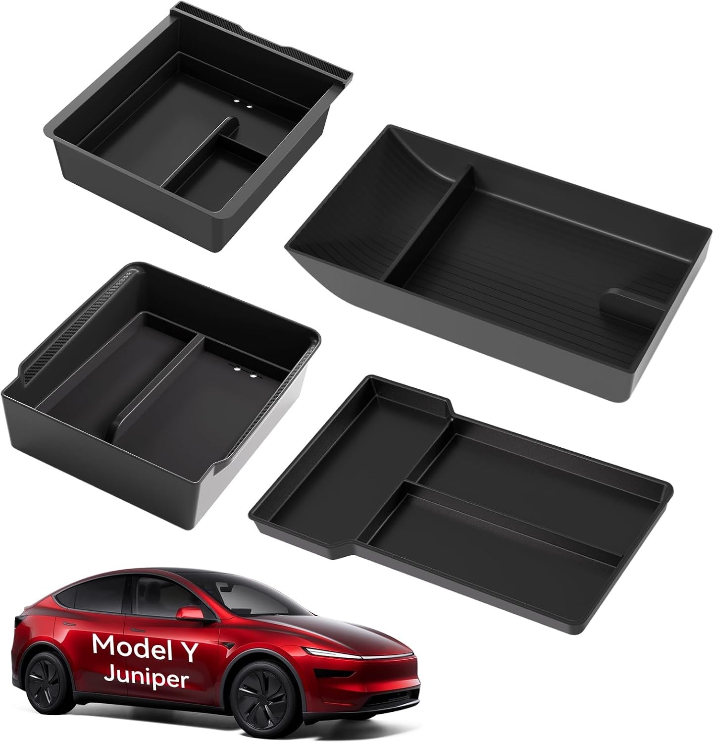 for 2026 Tesla Model Y Juniper Center Console Organizer Tray 4PCS
