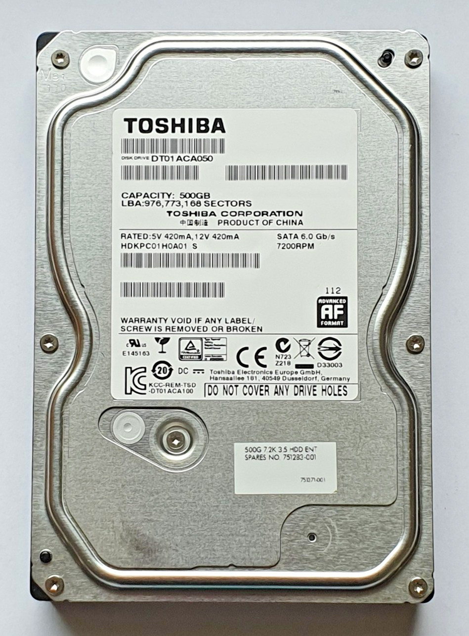 500 GB SATA Toshiba DT01ACA050 HDKPC01H0A01 S 7200rpm 32MB HDD 3.5" Hard Drive