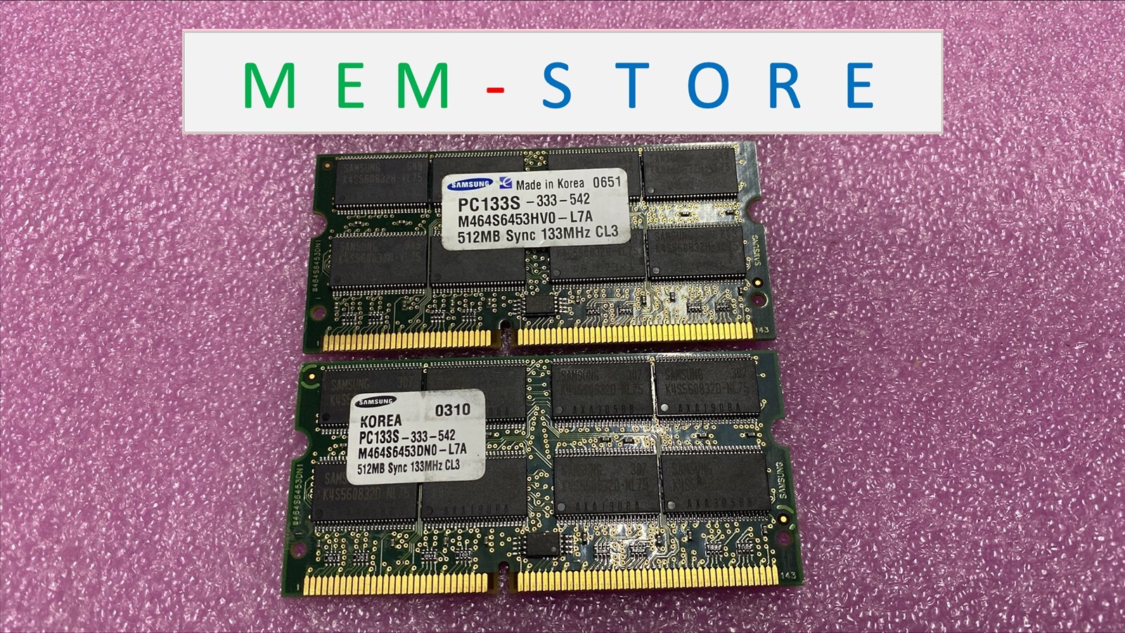 M464S6453DN0-L7A Samsung Original 1GB 2x512MB PC133 DDR-133MHz SODIMM RAM Memory