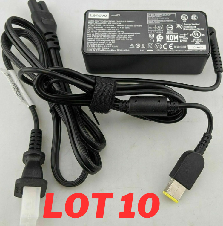 LOT 10 GENUINE LENOVO THINKPAD AC Adapter Power Charger 45W X1 T450 T460 T470