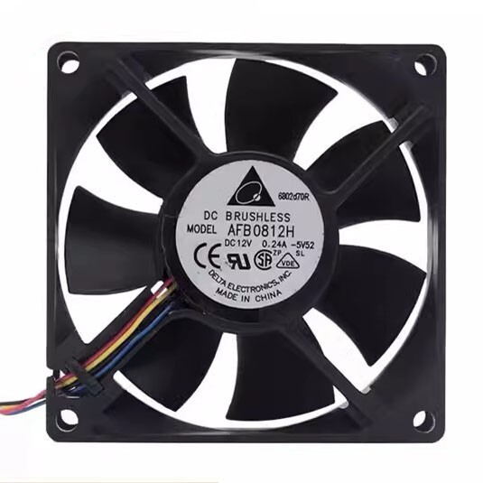 DELTA AFB0812H 8025 DC12V 0.24A 80*80*25MM 4-Wire Dual Ball Cooling Fan