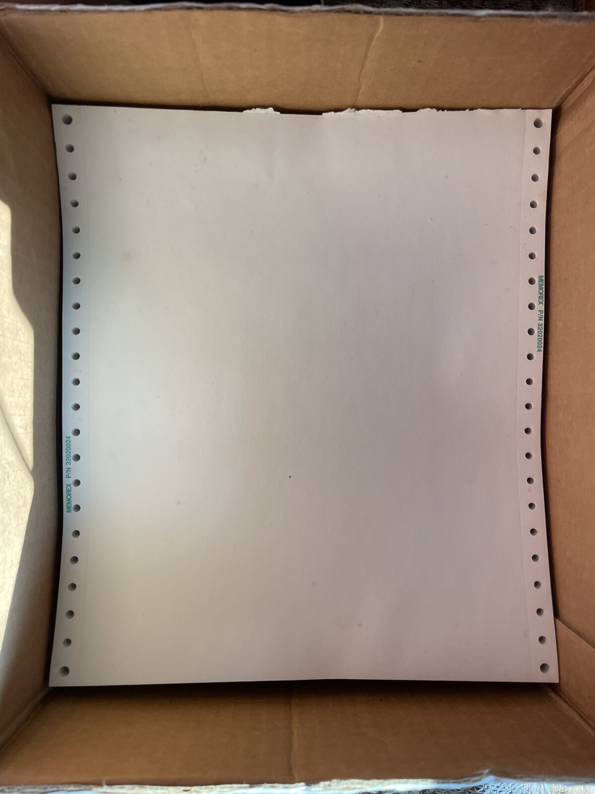 100 Sheets Vintage Memorex Continuous Computer Paper