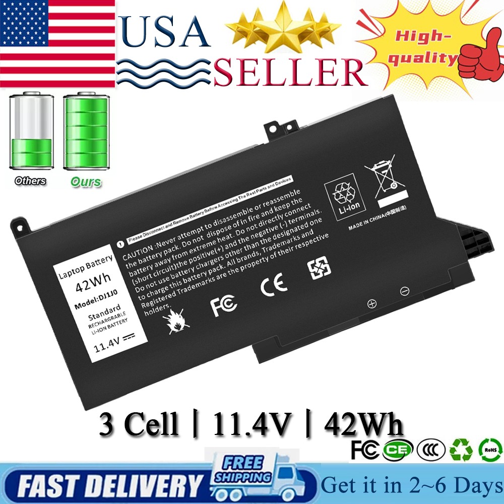 ✅Lot 10x DJ1J0 Battery for Dell Latitude 12 7280 7290 13 7380 7390 14 7480 7490