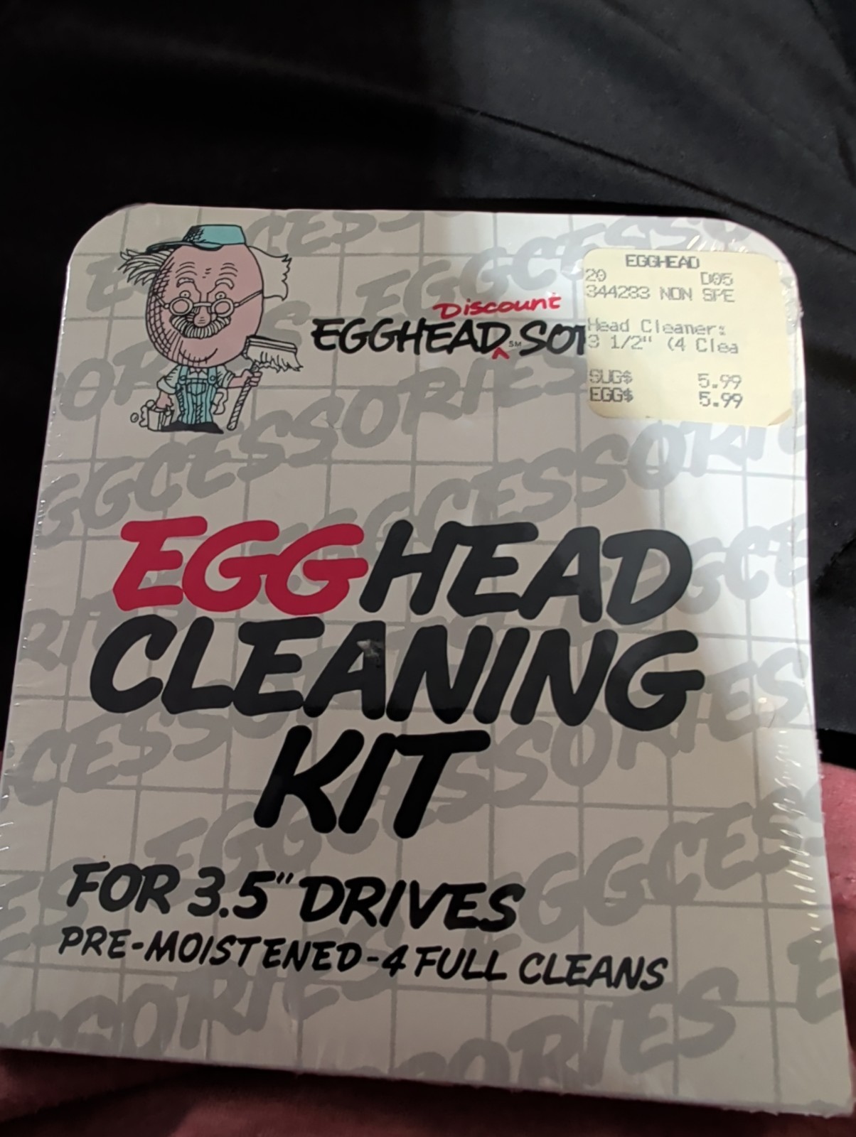 ⭐️⭐️⭐️⭐️⭐️ SEALED Egghead Cleaning Kit For 3.5" Drives Pre-moistened Rare