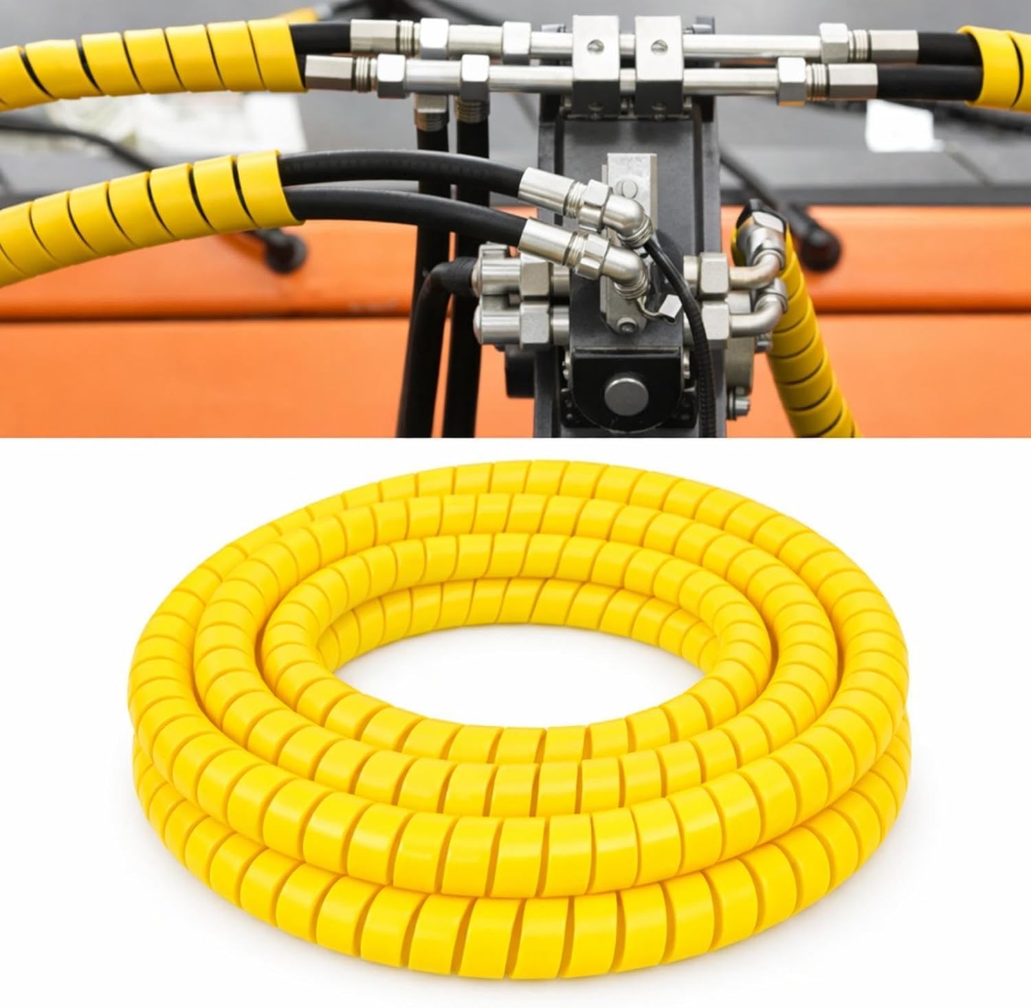 25Ft Hydraulic Hose Protector 1/2 Inch Spiral Hose Wrap Cover