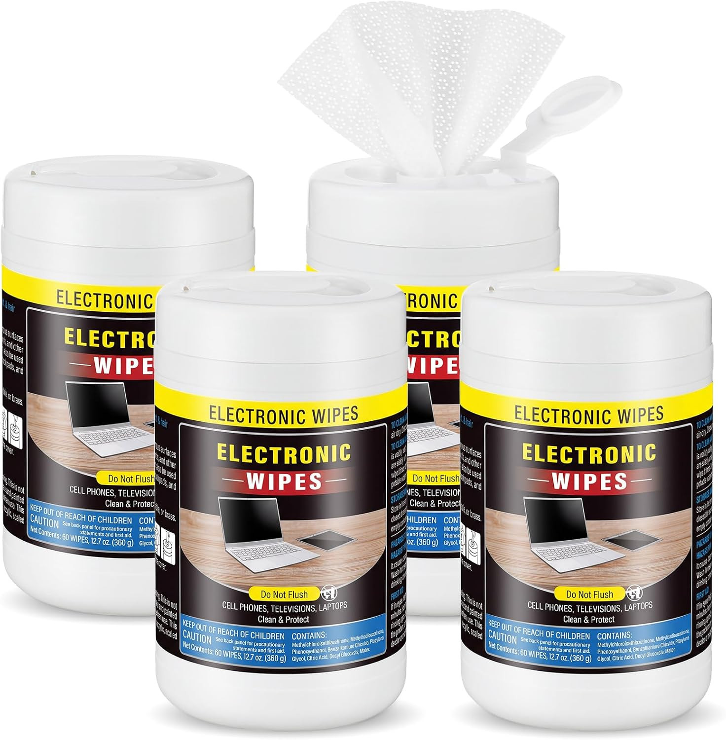 4 Pack 240 Count Electronic Screen Cleaning Wipes,Standard Style