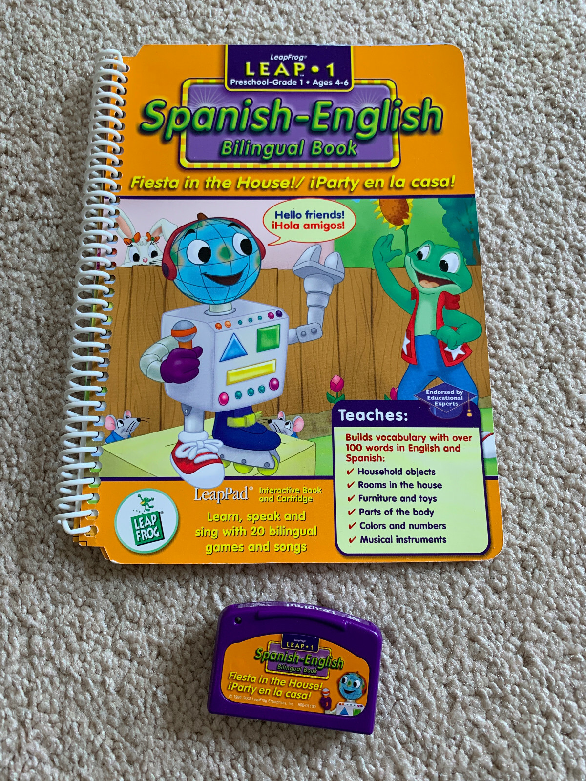 LeapFrog LeapPad 1st Grade Bilingual English Spanish FIESTA IN THE HOUSE