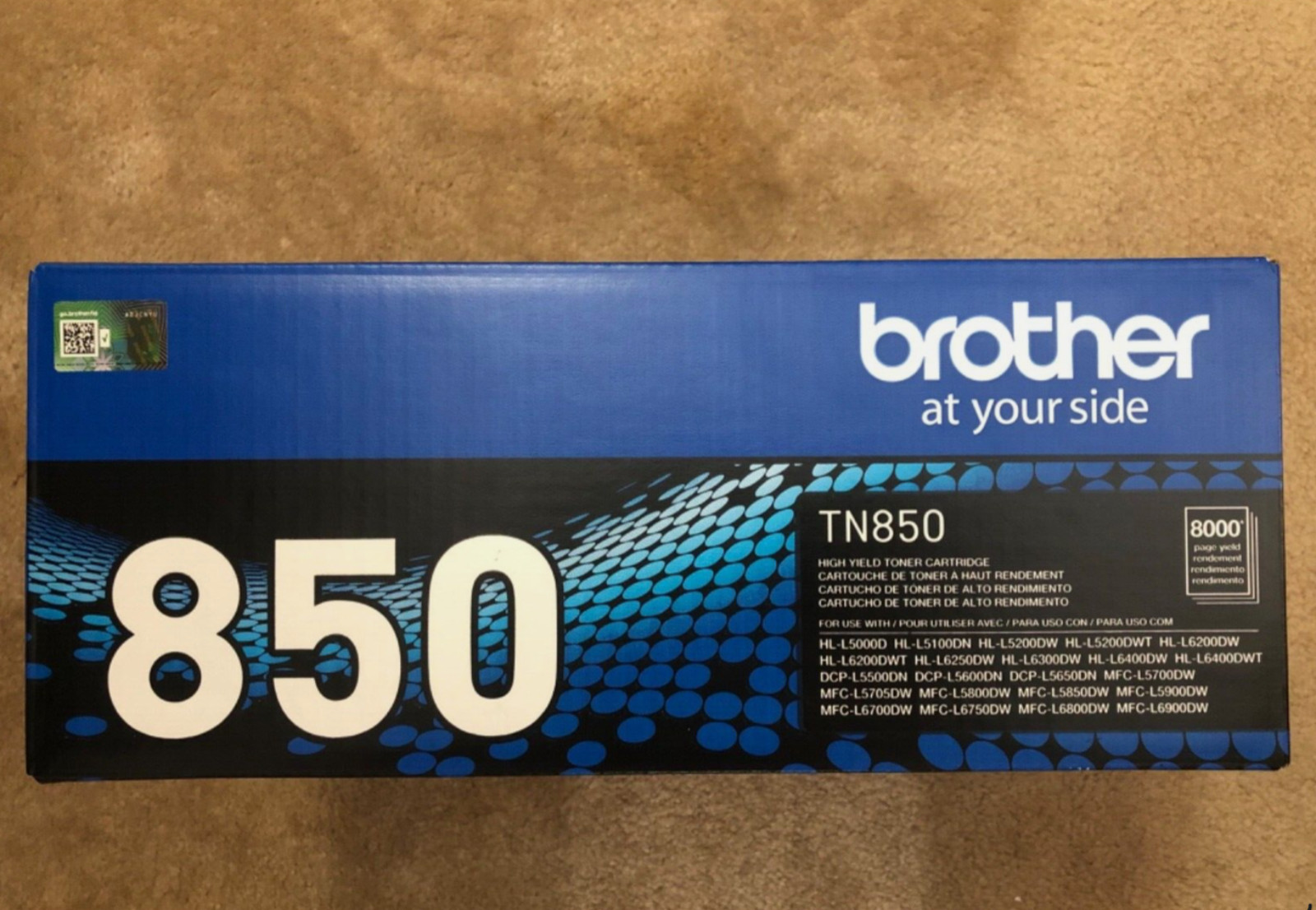 Genuine BrotherTN-850 High Yield Toner Cartridge Brand New Factory
