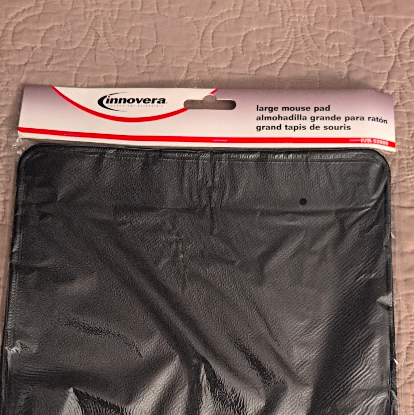 Innovera Heavy-Duty Non-Skid Vinyl Mouse Pad Black 9 7/8 x 11 7/8 IVR-52600
