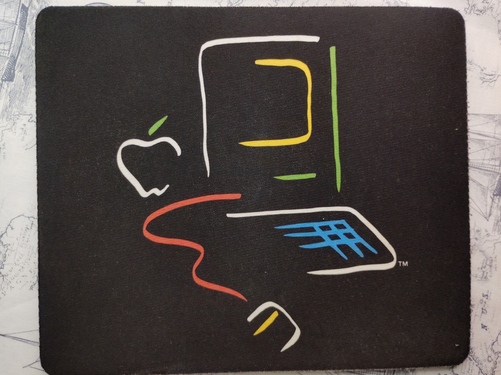 Rare Vintage 80s/90s Apple Macintosh Computer Promotional Mousepad Black