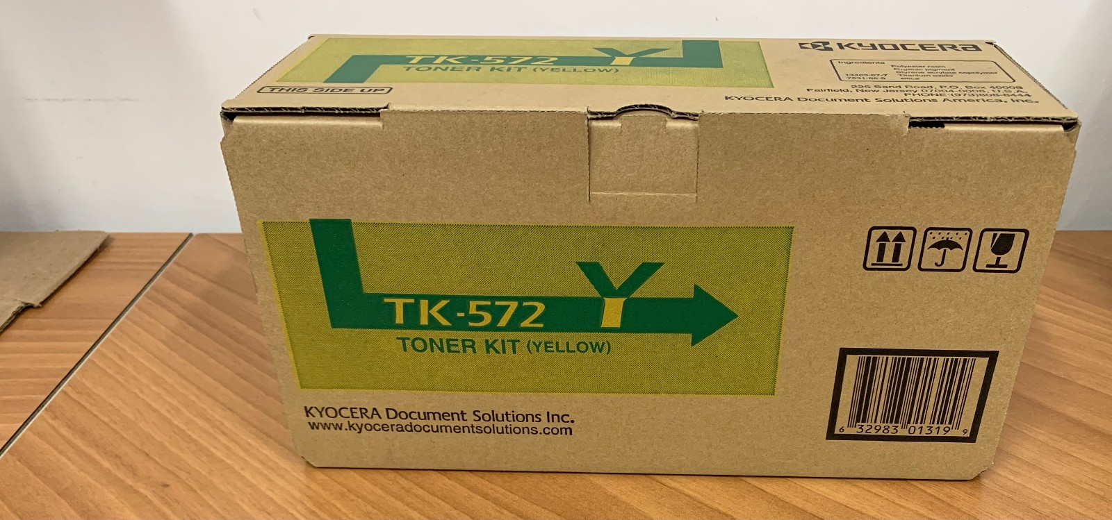Genuine Kyocera TK572Y (TK-572Y) Yellow Toner Cartridge, OEM