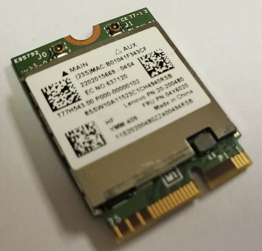 Broadcom BCM94352Z 802.11ac BT NGFF Lenovo OEM 20200480 04X6020 T77H543.00