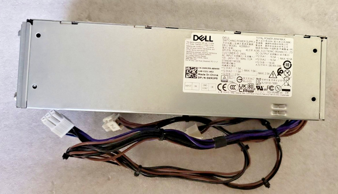Genuine Dell OptiPlex 3080 3090 PSU SFF 200W L200EBS-01 5TVM5 K92TW 0K92TW KMJP5