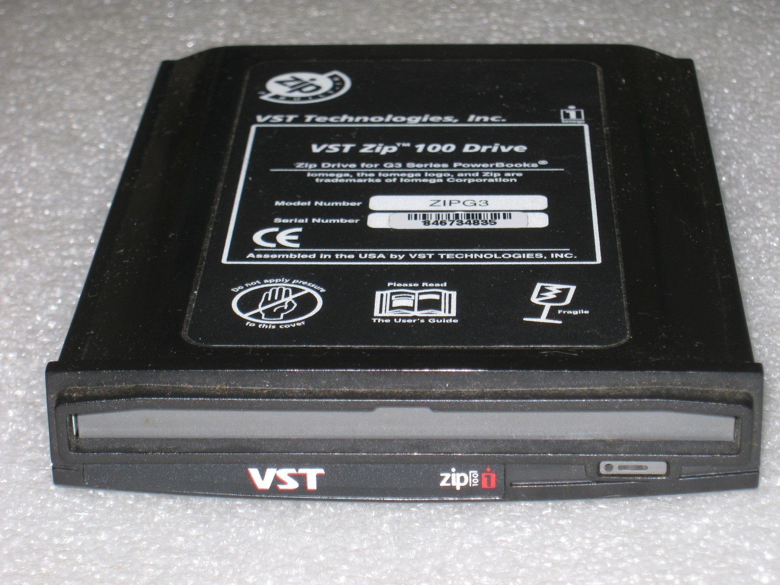 Iomega VST Zip 100 Drive ZIPG3 Apple Macintosh PowerBook G3 Wallstreet Untested