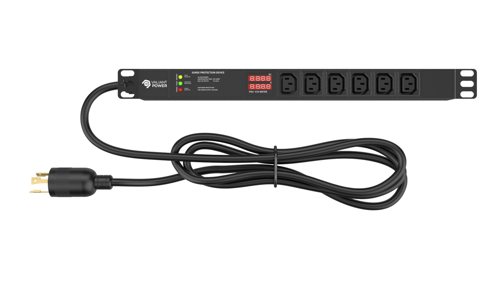 Valiant Power Rack Mount Power Strip - 240V 30A Single Phase PDU with Built-in