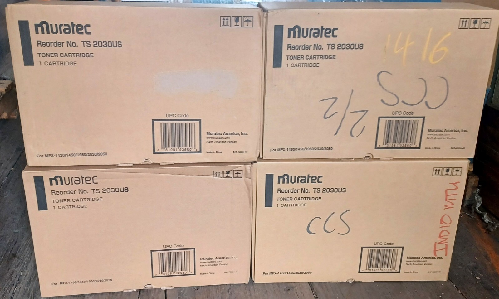 LOT of 4 Muratec Genuine New TS2030US TS-2030 Toner Cartridge For MFX-1430 1450