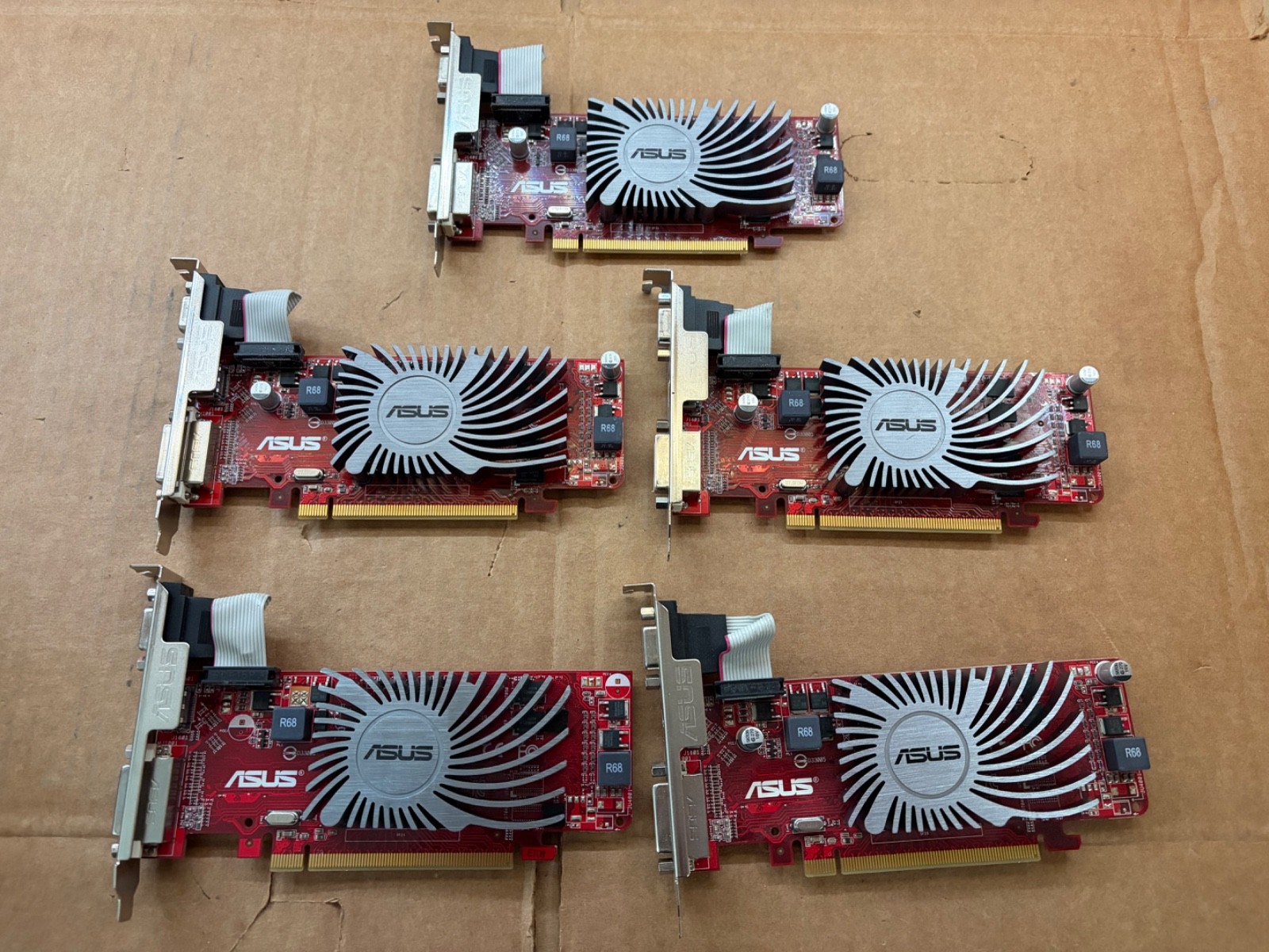 Lot of 5 Asus Radeon HD 5450 512MB PCI-E  Low Profile EAH5450 SILENT/DI/512MD3