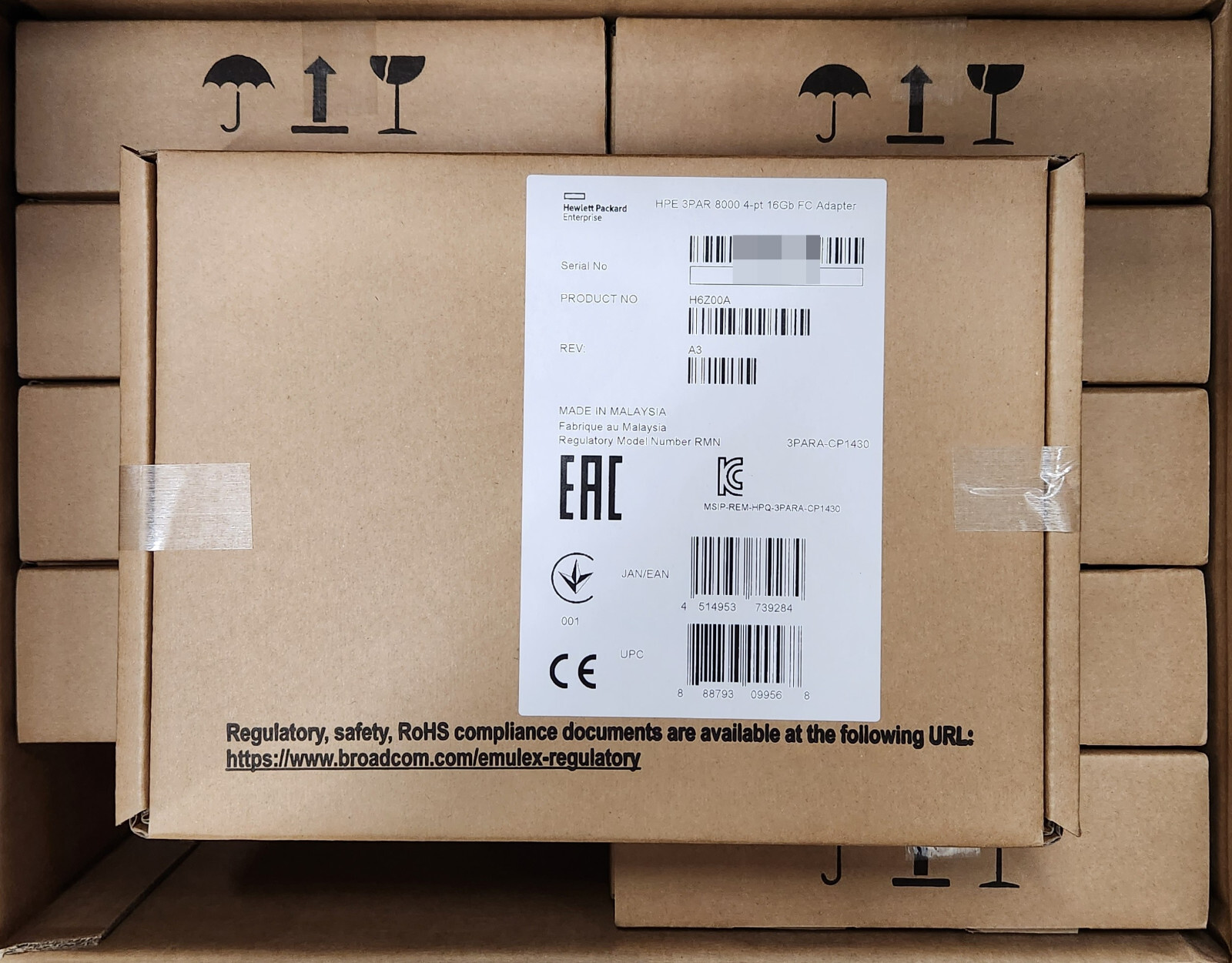 NEW HPE 3PAR StoreServ 8000 4-port 16Gb Fibre Channel Adapter w/SFPs H6Z00A