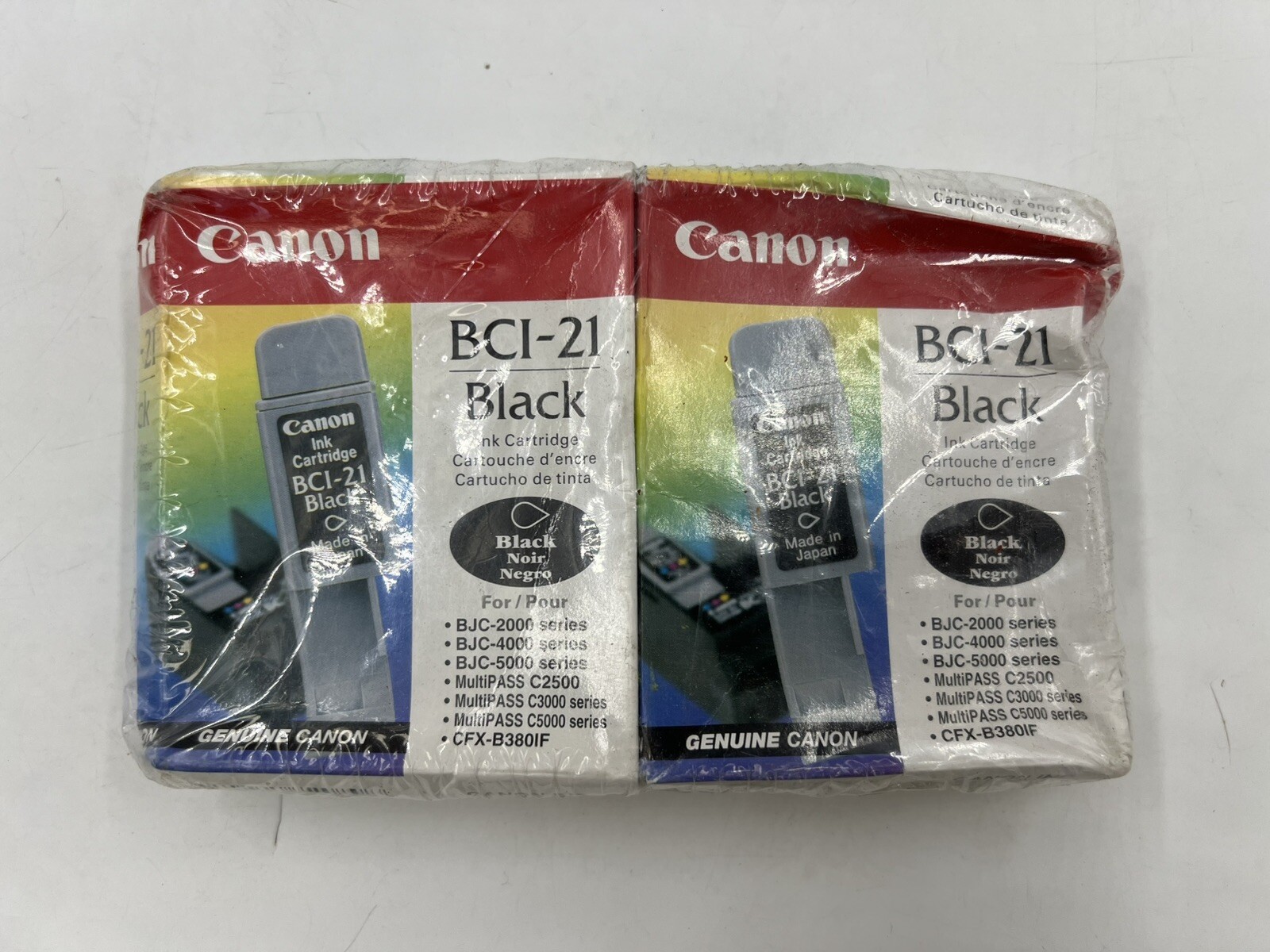 Genuine Canon BCI-21 Ink Cartridge Black Twin Pack-New