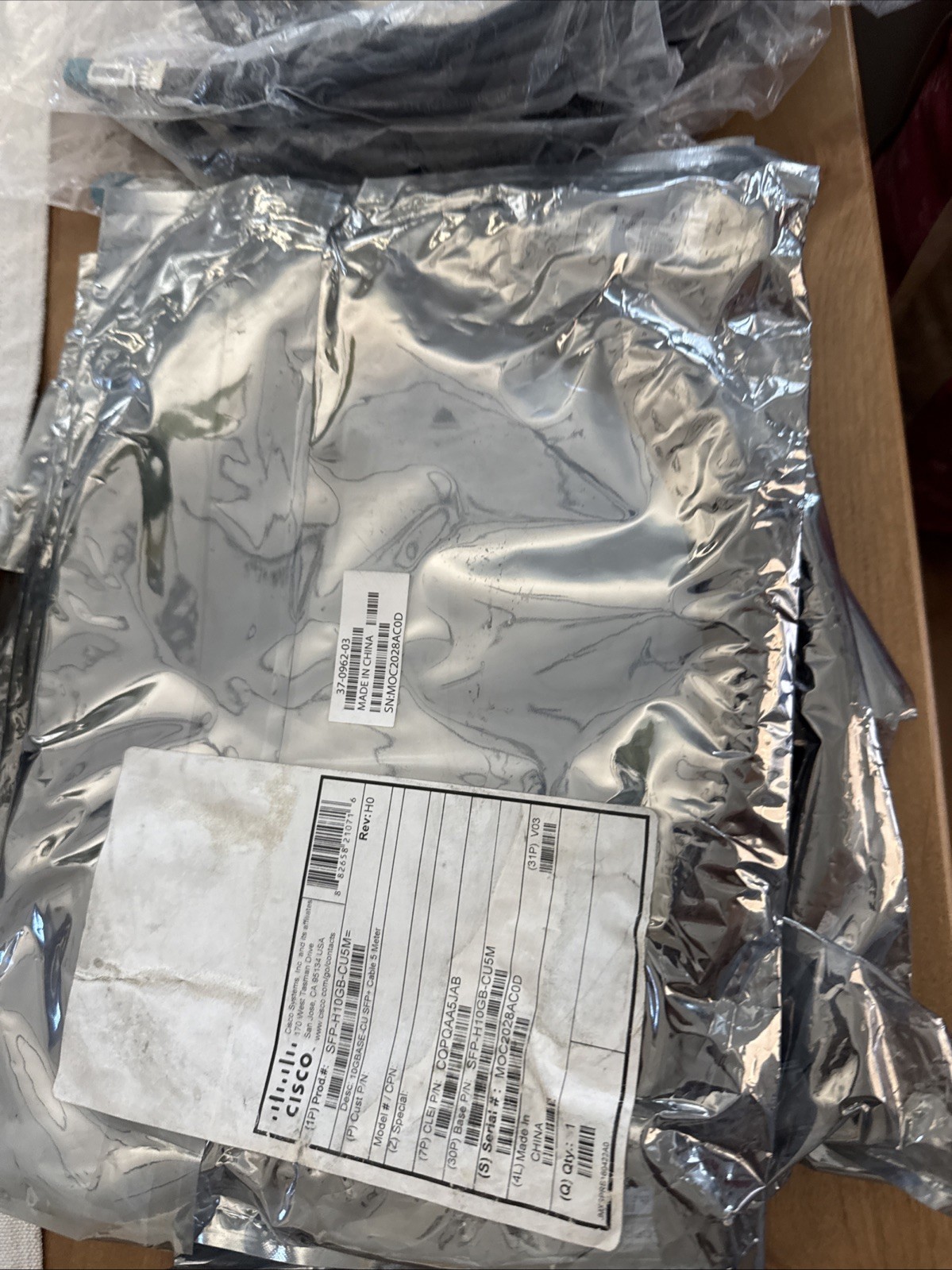 CISCO SFP-H10GB-CU5M 10G SFP+ DAC Cable *** Factory Sealed***