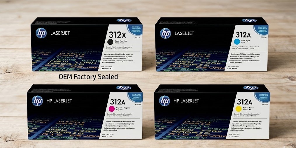HP 312X 312A Hybrid Toner Set CF380X-CF383A Genuine OEM Factory Sealed Fast Ship