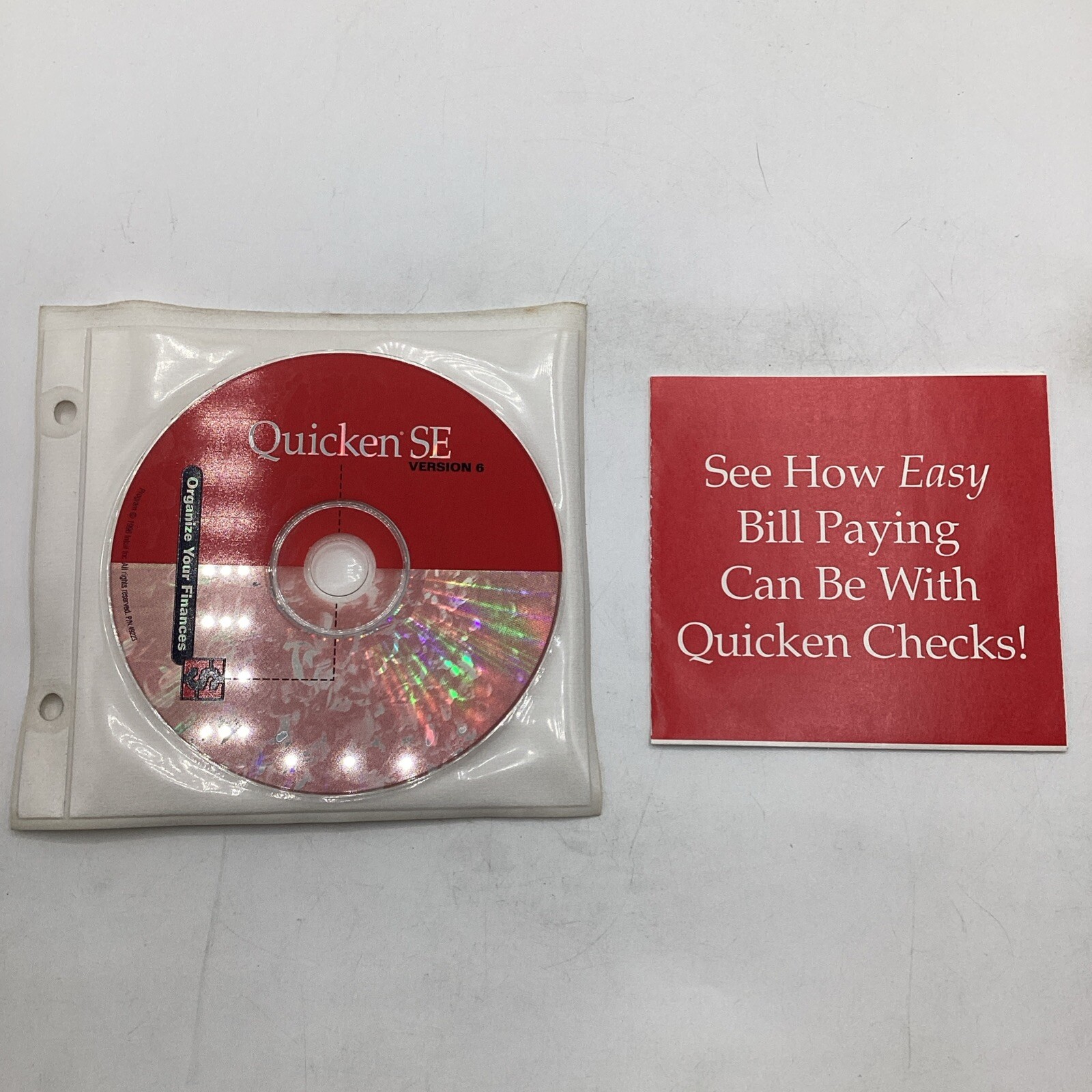 1996 Intuit Quicken SE Version 6 Organizing You Finances CD-ROM + Instructions