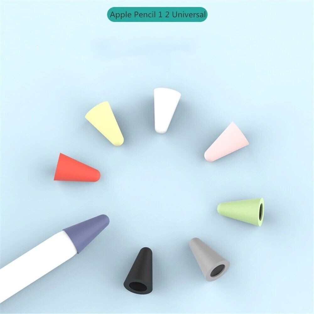 8 Color Pack Silicone  iPad Pencil (1st & 2nd) Nibs TIP Cover Cap Protector