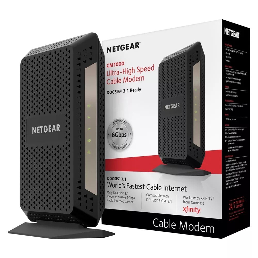 Netgear CM1000 Gigabit Cable Modem Docsis 3.1 Xfinity, Spectrum, Cox 1 Gbps NEW
