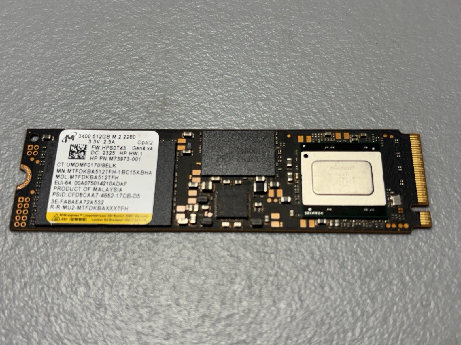 Micron 3400 512gb Solid State Drive M.2 2280 TESTED GOOD 90%
