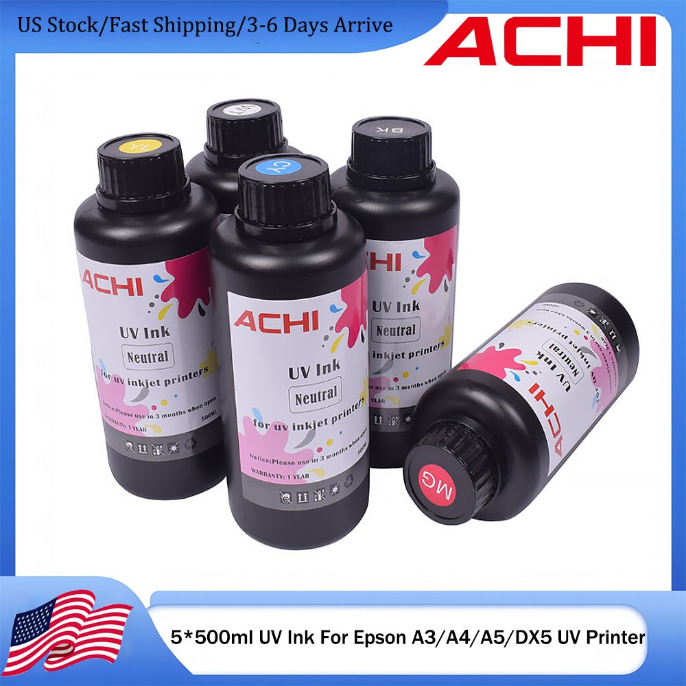 ACHI 500ml UV/DTF/UV DTF/6090 UV Ink replenishment kit for Epson printers