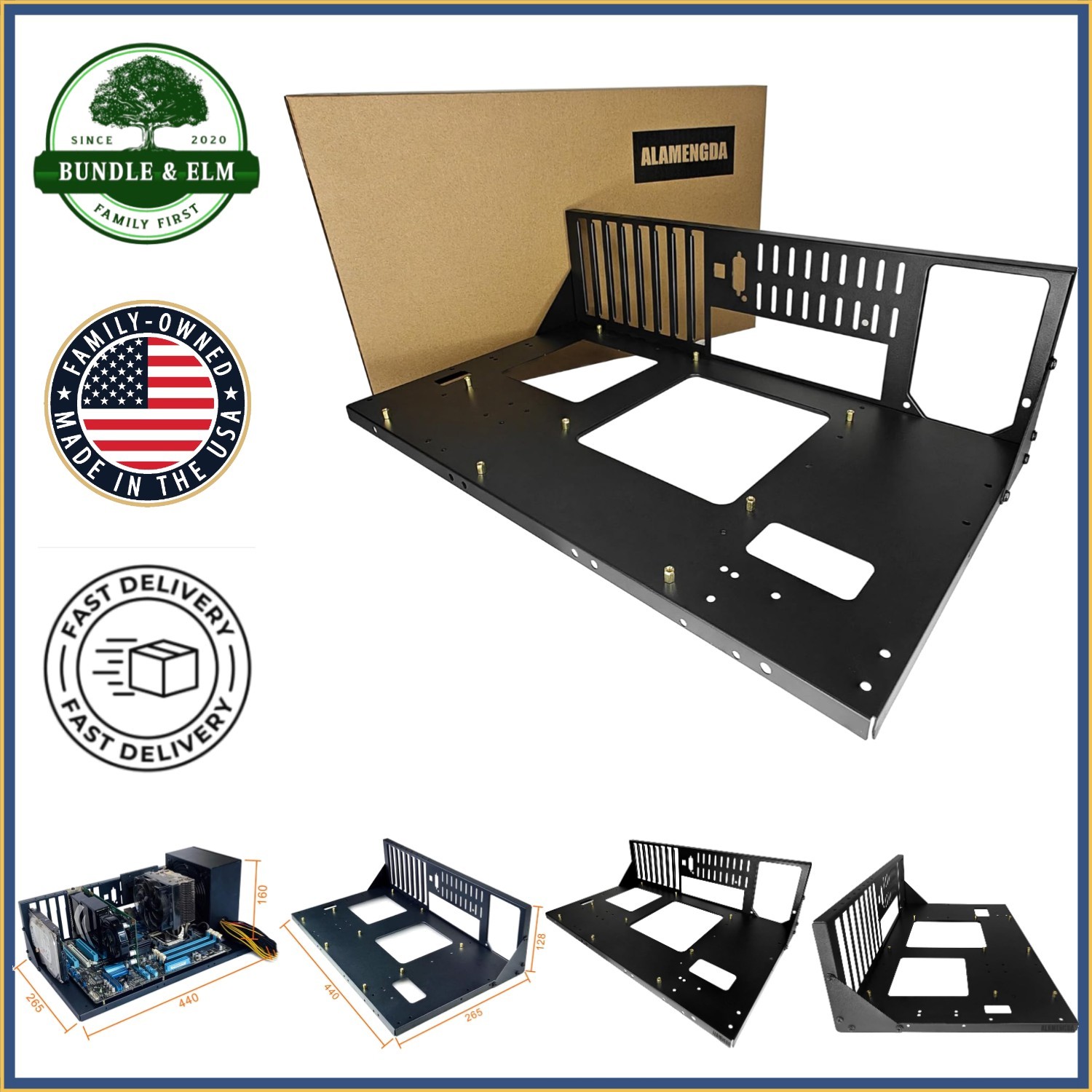 Open Air PC Case with 8 Fan Support for Efficient Cooling and Heat Dissipation