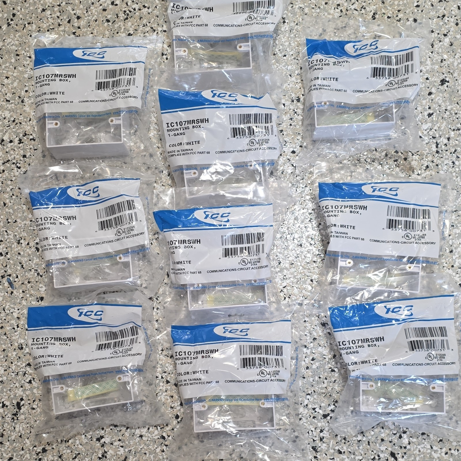  10 ICC IC107MRSWH White 1-Gang Mounting Box for Electrical/Low Voltage Install